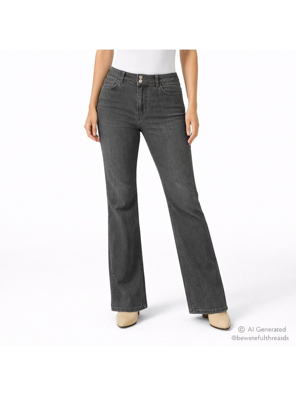 Per Una M&S 16 gratis blue High Rise Double Button flare Bootcut